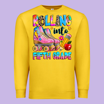 Rolling Into Fifth Grade Premium Sweatshirt Designed By Texasbilliewilder