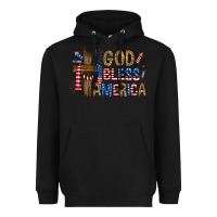 Black god  bless america with cross Heavyweight Hoodie - RanaPortraitStore