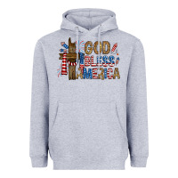Heather Grey god  bless america with cross Heavyweight Hoodie - RanaPortraitStore