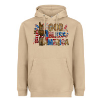 Mushroom god  bless america with cross Heavyweight Hoodie - RanaPortraitStore