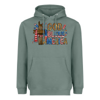 Sage god  bless america with cross Heavyweight Hoodie - RanaPortraitStore