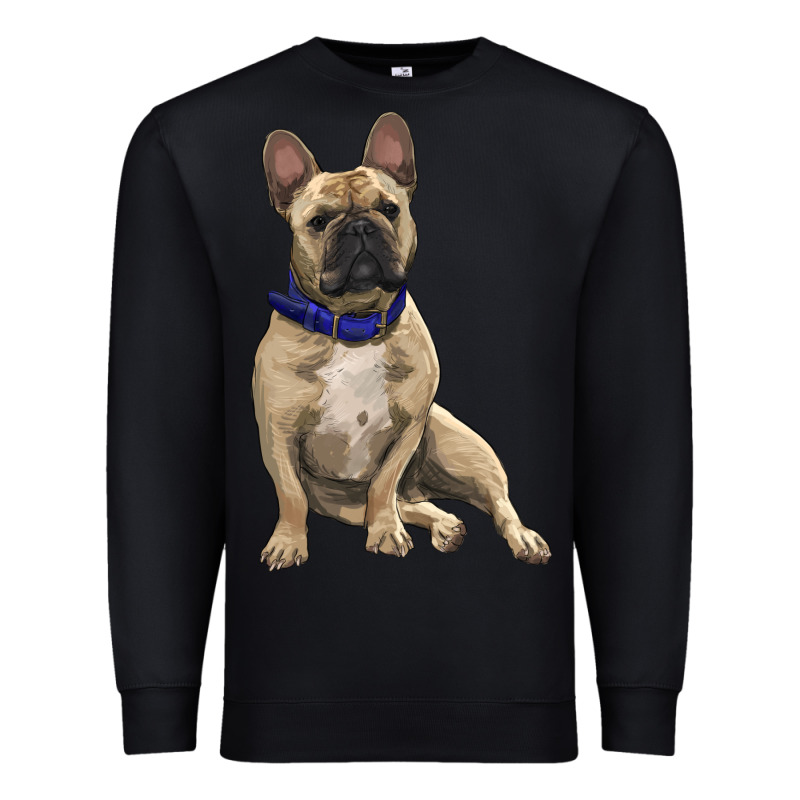 French Bulldog With Royal Blue Premium Sweatshirt by RanaPortraitStore | Teevron