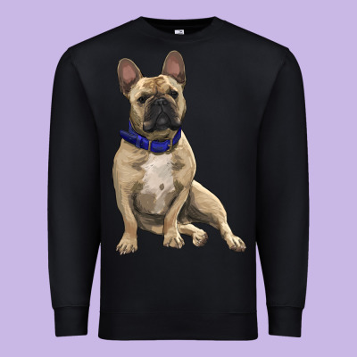 French Bulldog With Royal Blue Premium Sweatshirt Designed By Ranaportraitstore