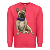 Cardinal french bulldog with royal blue Premium Sweatshirt - RanaPortraitStore
