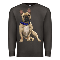 Smoke french bulldog with royal blue Premium Sweatshirt - RanaPortraitStore