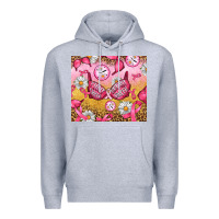 Heather Grey Hour Breast Cancer Bra Premium Hoodie - Artiststas