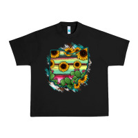 Black Ohio Map Sunflower Cactus Serape Urban Heavy Tee - RanaPortraitStore
