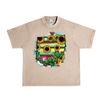 French Oak Ohio Map Sunflower Cactus Serape Urban Heavy Tee - RanaPortraitStore