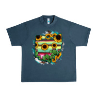 Midnight Navy Ohio Map Sunflower Cactus Serape Urban Heavy Tee - RanaPortraitStore
