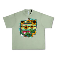Oil Green Ohio Map Sunflower Cactus Serape Urban Heavy Tee - RanaPortraitStore