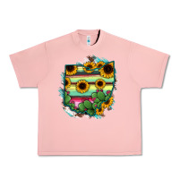 Salmon Ohio Map Sunflower Cactus Serape Urban Heavy Tee - RanaPortraitStore