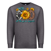 Charcoal Heather with god all things are possible sunflower Premium Sweatshirt - Zillion Design Studio