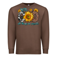 Chestnut with god all things are possible sunflower Premium Sweatshirt - Zillion Design Studio