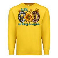 Lemon with god all things are possible sunflower Premium Sweatshirt - Zillion Design Studio