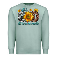 Seafoam with god all things are possible sunflower Premium Sweatshirt - Zillion Design Studio