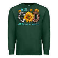 Sports Green with god all things are possible sunflower Premium Sweatshirt - Zillion Design Studio