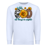 White with god all things are possible sunflower Premium Sweatshirt - Zillion Design Studio