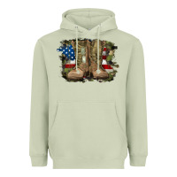 Matcha american flag with army boots Heavyweight Hoodie - RanaPortraitStore