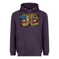 American Flag With Army Boots Heavyweight Hoodie | Teevron