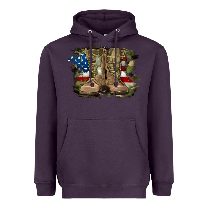 American Flag With Army Boots Heavyweight Hoodie by RanaPortraitStore | Teevron