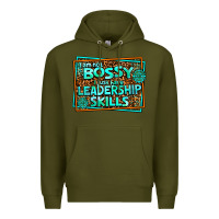 Army Green i am not bossy i just have leadership skills Premium Hoodie - AdoDesignShop