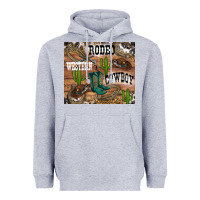 Heather Grey western rodeo Heavyweight Hoodie - RanaPortraitStore