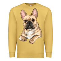 Antique Gold french bulldog sitting Premium Sweatshirt - RanaPortraitStore
