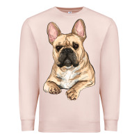 Pale Pink french bulldog sitting Premium Sweatshirt - RanaPortraitStore