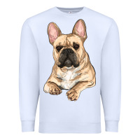 White french bulldog sitting Premium Sweatshirt - RanaPortraitStore