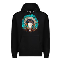 Black bull skull indian headdress Premium Hoodie - JahusDesignShop