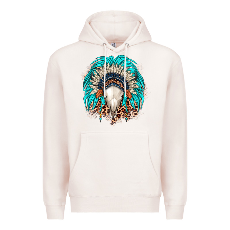 Bull Skull Indian Headdress Premium Hoodie by JahusDesignShop | Teevron