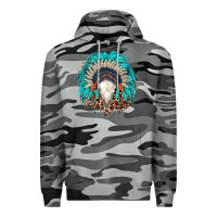 Slate Camo bull skull indian headdress Premium Hoodie - JahusDesignShop