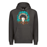 Smoke bull skull indian headdress Premium Hoodie - JahusDesignShop