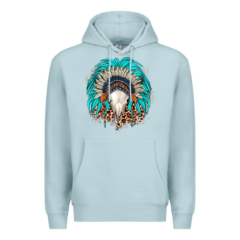 Bull Skull Indian Headdress Premium Hoodie by JahusDesignShop | Teevron