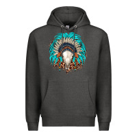Charcoal Heather bull skull indian headdress Premium Hoodie - JahusDesignShop