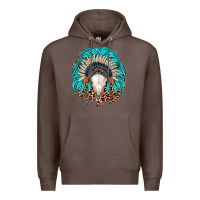 Coffee bull skull indian headdress Premium Hoodie - JahusDesignShop