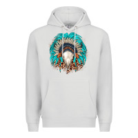 Dove Grey bull skull indian headdress Premium Hoodie - JahusDesignShop