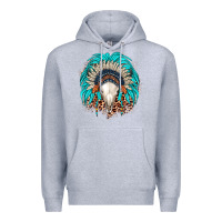 Heather Grey bull skull indian headdress Premium Hoodie - JahusDesignShop