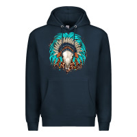 Navy bull skull indian headdress Premium Hoodie - JahusDesignShop