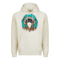 Oatmeal Heather bull skull indian headdress Premium Hoodie - JahusDesignShop