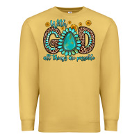 Antique Gold with god all things are possible gemstone Premium Sweatshirt - Zillion Design Studio