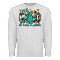Dove Grey with god all things are possible gemstone Premium Sweatshirt - Zillion Design Studio