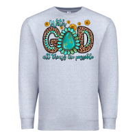 Heather Grey with god all things are possible gemstone Premium Sweatshirt - Zillion Design Studio