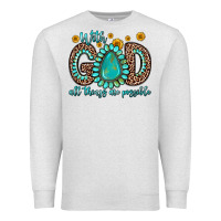 Oatmeal Heather with god all things are possible gemstone Premium Sweatshirt - Zillion Design Studio