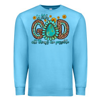Ocean Blue with god all things are possible gemstone Premium Sweatshirt - Zillion Design Studio