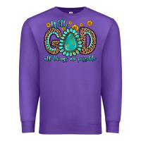 Purple with god all things are possible gemstone Premium Sweatshirt - Zillion Design Studio