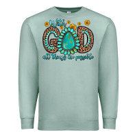 Seafoam with god all things are possible gemstone Premium Sweatshirt - Zillion Design Studio