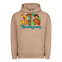 Pigment Burro my first thanksgiving with turkey Urban Hoodie - AdoDesignShop