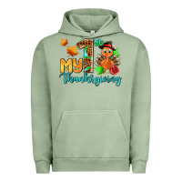 Pigment Oil Green my first thanksgiving with turkey Urban Hoodie - AdoDesignShop