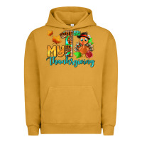 Pigment Peanut Butter my first thanksgiving with turkey Urban Hoodie - AdoDesignShop